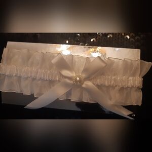 New Bridal La Vie En Rose White Sheer Garter